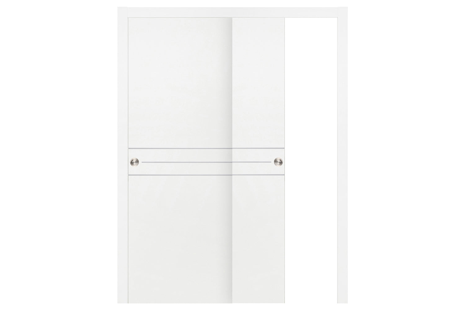 Nova Smart 016 White Cortex Laminated Modern Interior Door - Sliding Bypass Door