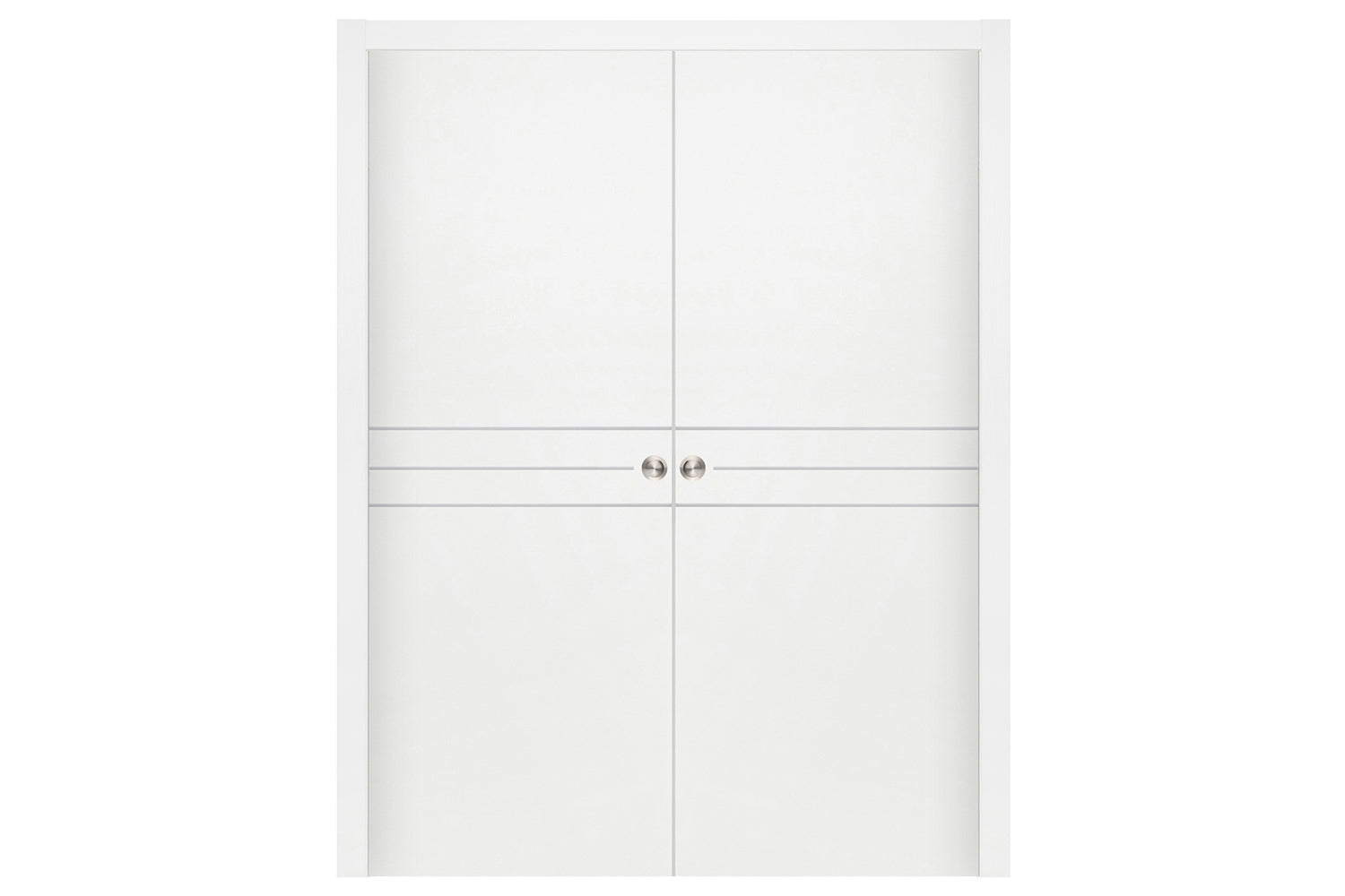 Nova Smart 016 White Cortex Laminated Modern Interior Door - Double Pocket Door