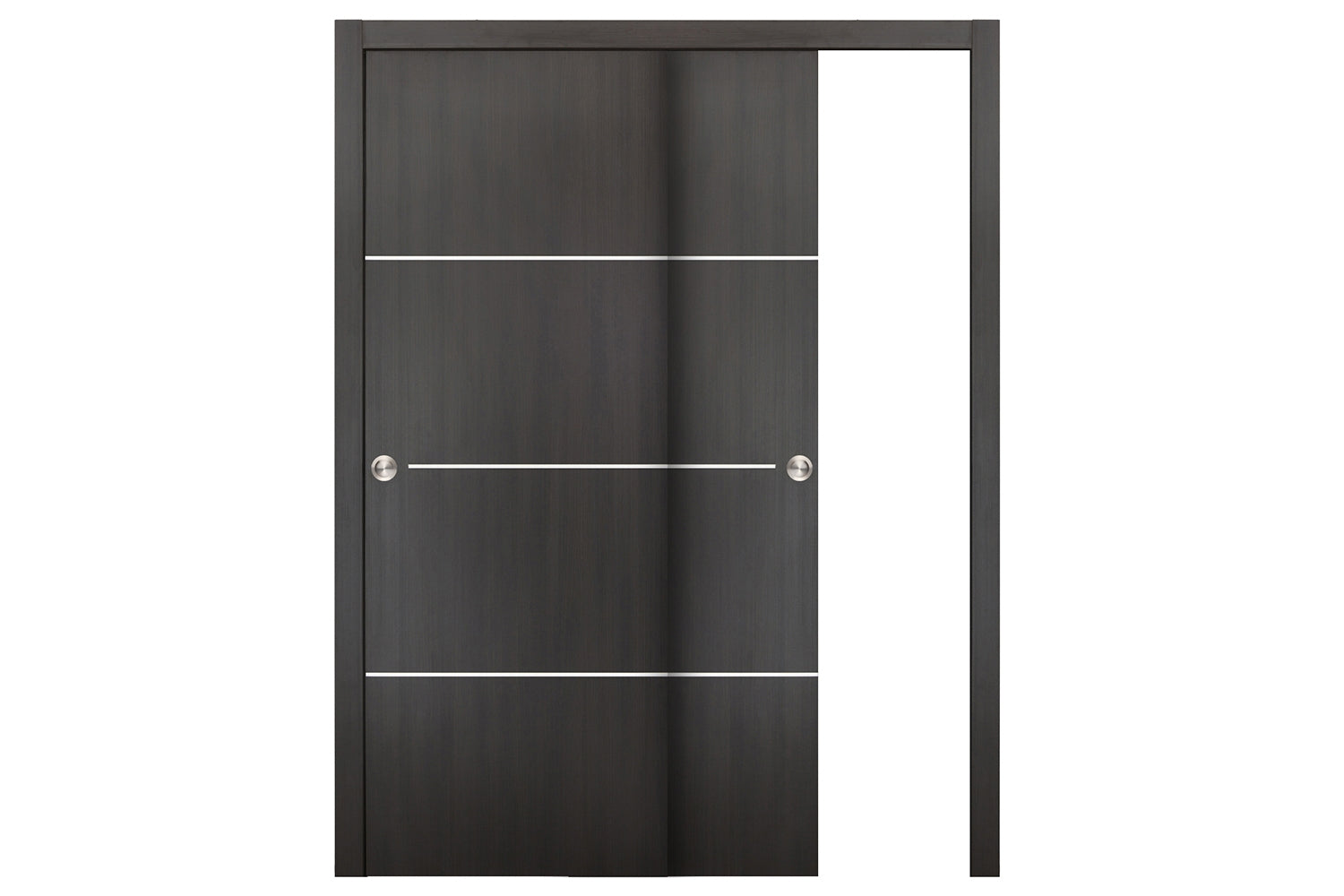 Nova Smart 017 Wenge Eco Veneer Modern Interior Door - Sliding Bypass Door