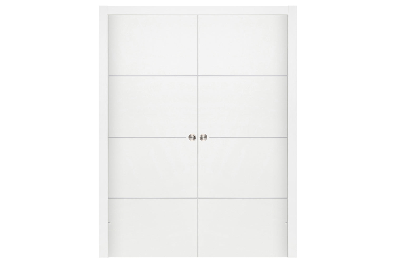 Nova Smart 017 White Cortex Laminated Modern Interior Door - Double Pocket Door