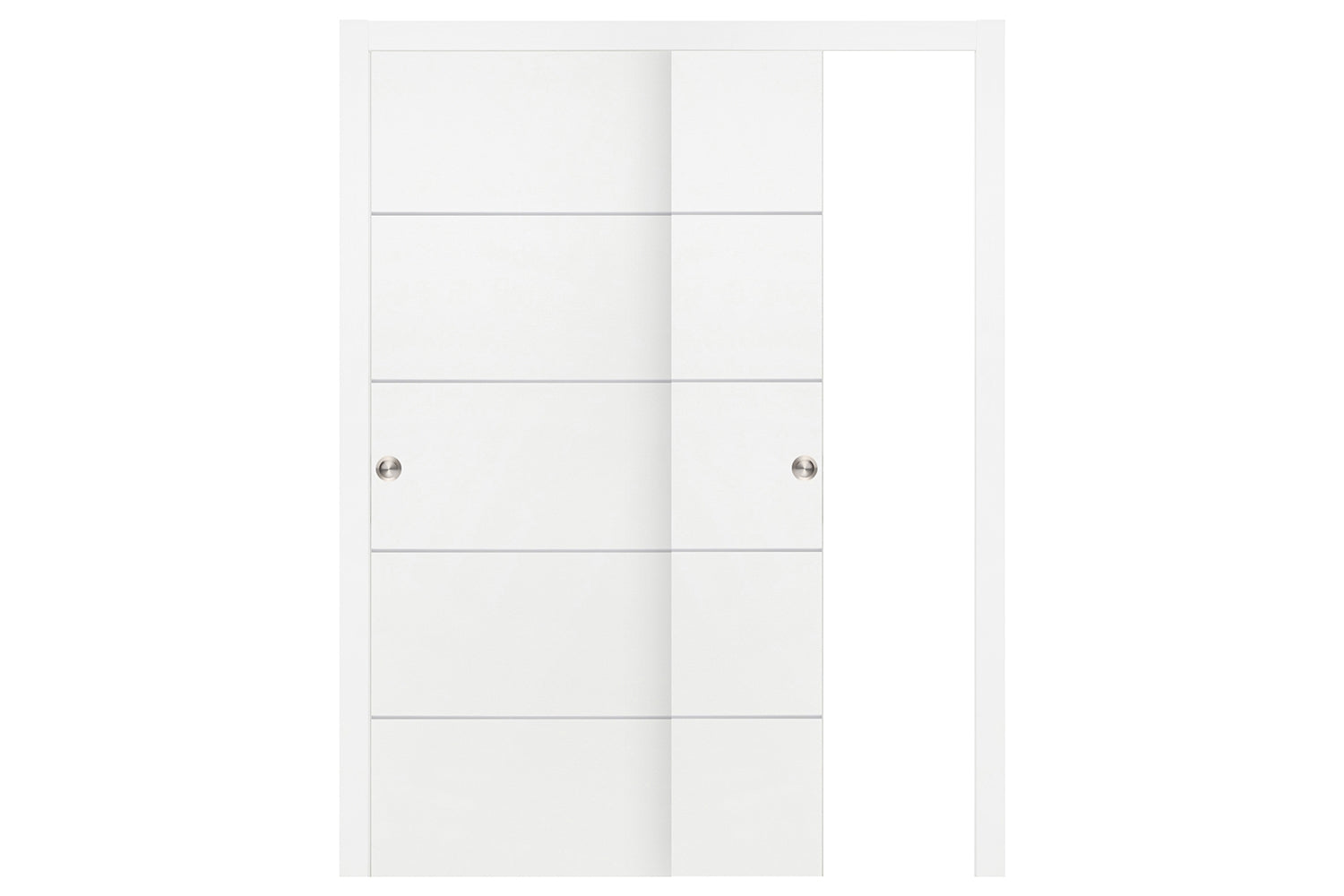 Nova Smart 018 White Cortex Laminated Modern Interior Door - Sliding Bypass Door