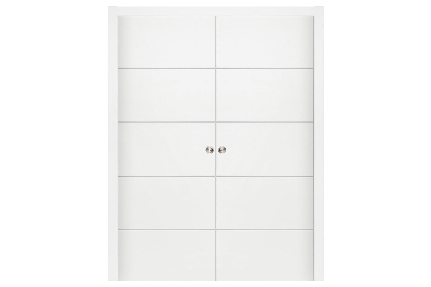 Nova Smart 018 White Cortex Laminated Modern Interior Door - Double Pocket Door
