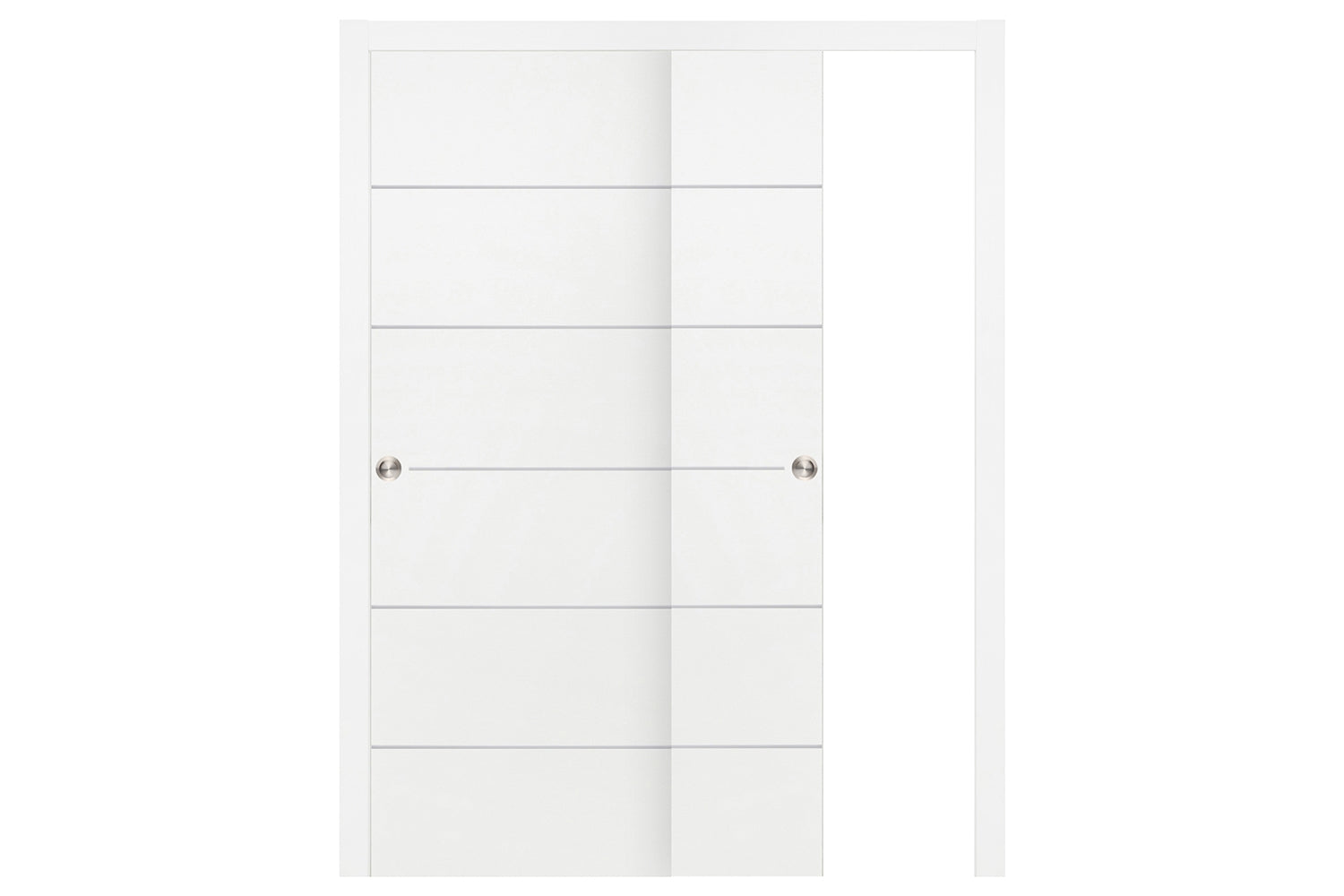 Nova Smart 019 White Cortex Laminated Modern Interior Door - Sliding Bypass Door