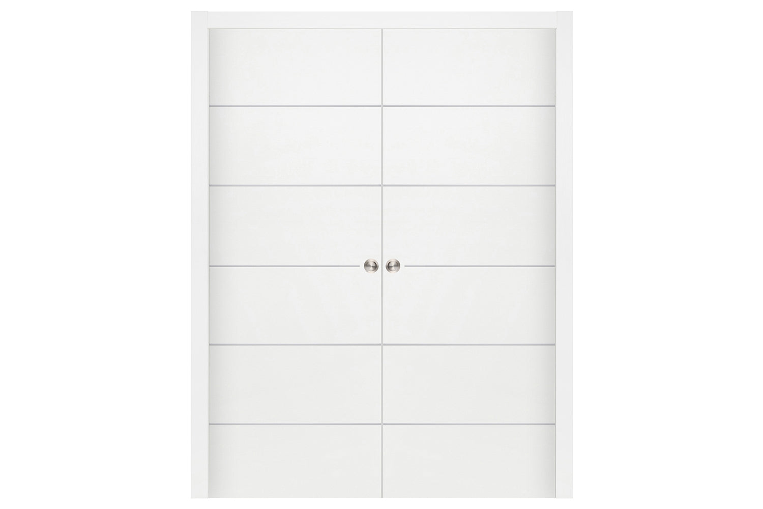 Nova Smart 019 White Cortex Laminated Modern Interior Door - Double Pocket Door