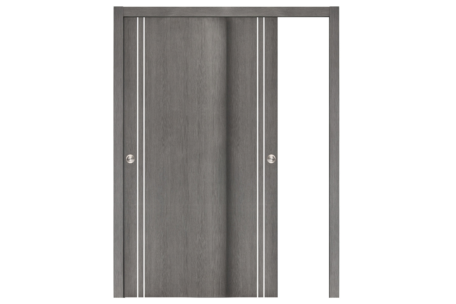 Nova Smart 002 Gray Eco Veneer Modern Interior Door - Sliding Bypass Door
