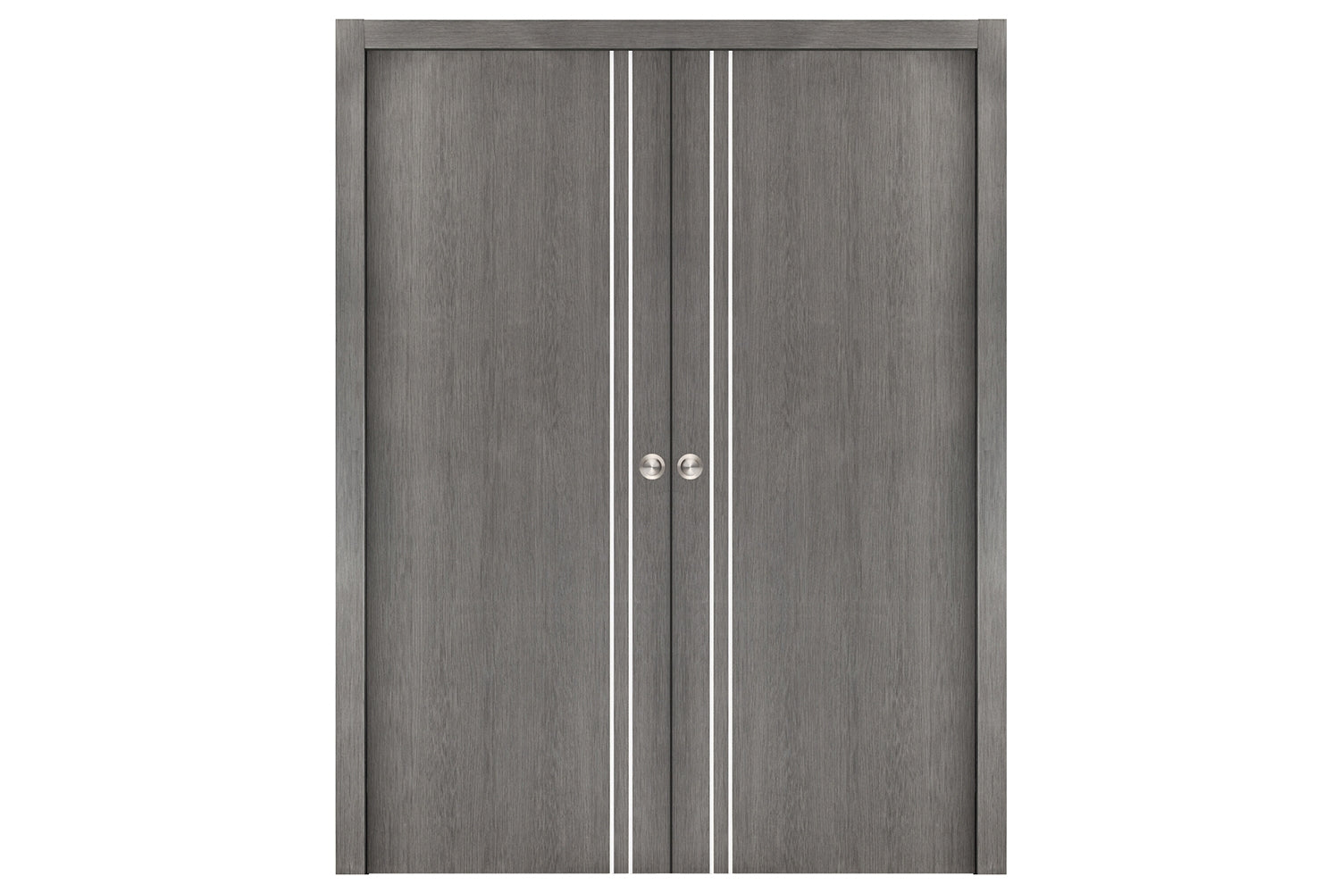 Nova Smart 002 Gray Eco Veneer Modern Interior Door - Double Pocket Door