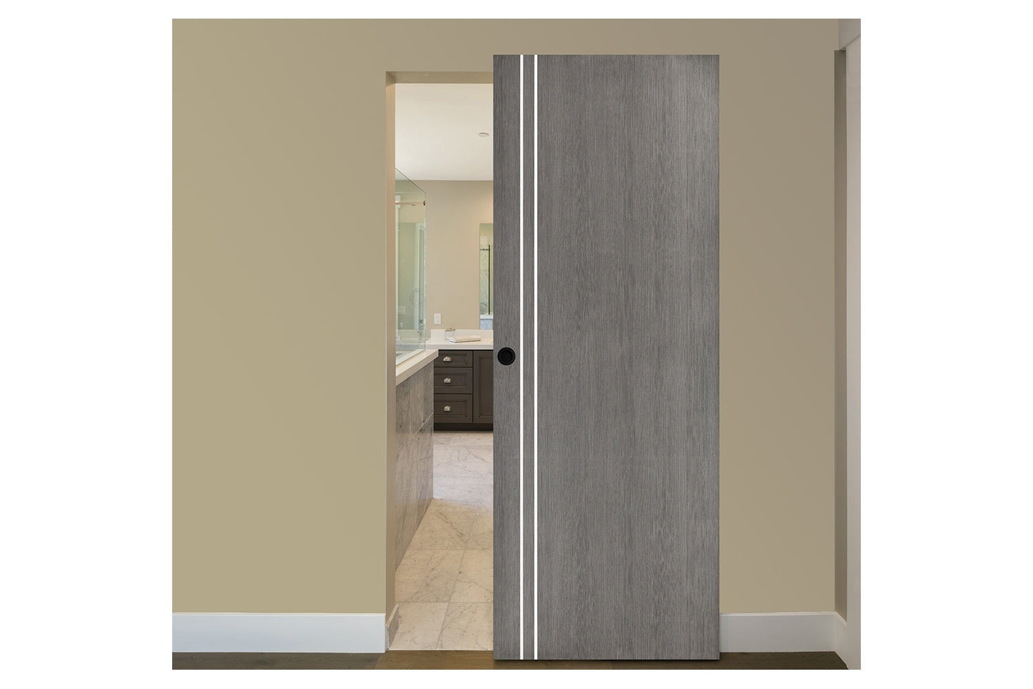 Nova Smart 002 Gray Eco Veneer Modern Interior Door - Magic Door