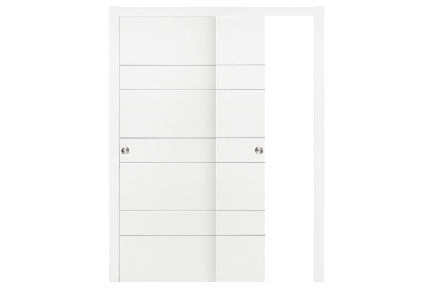 Nova Smart 020 White Cortex Laminated Modern Interior Door - Sliding Bypass Door