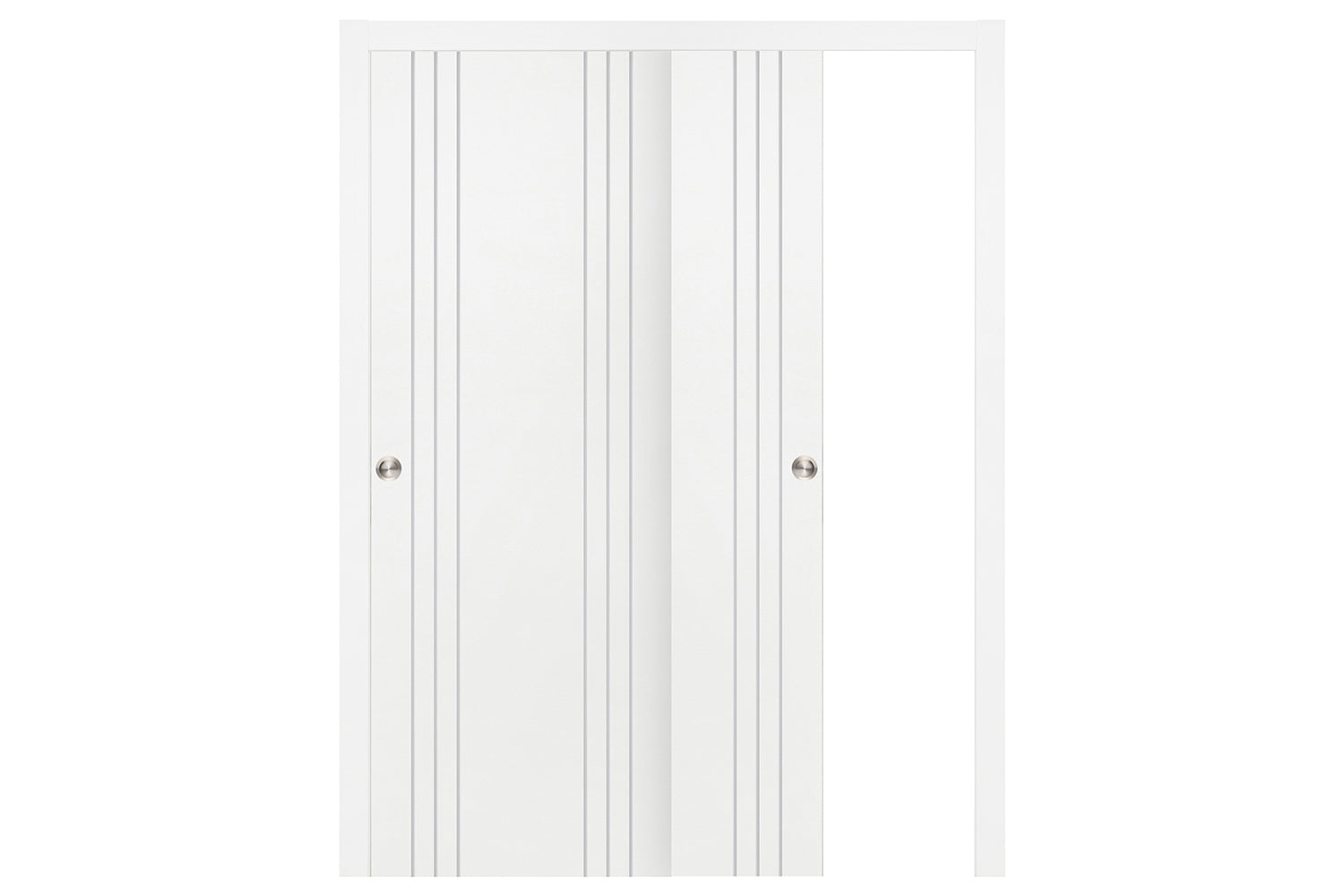 Nova Smart 022 White Cortex Laminated Modern Interior Door - Sliding Bypass Door