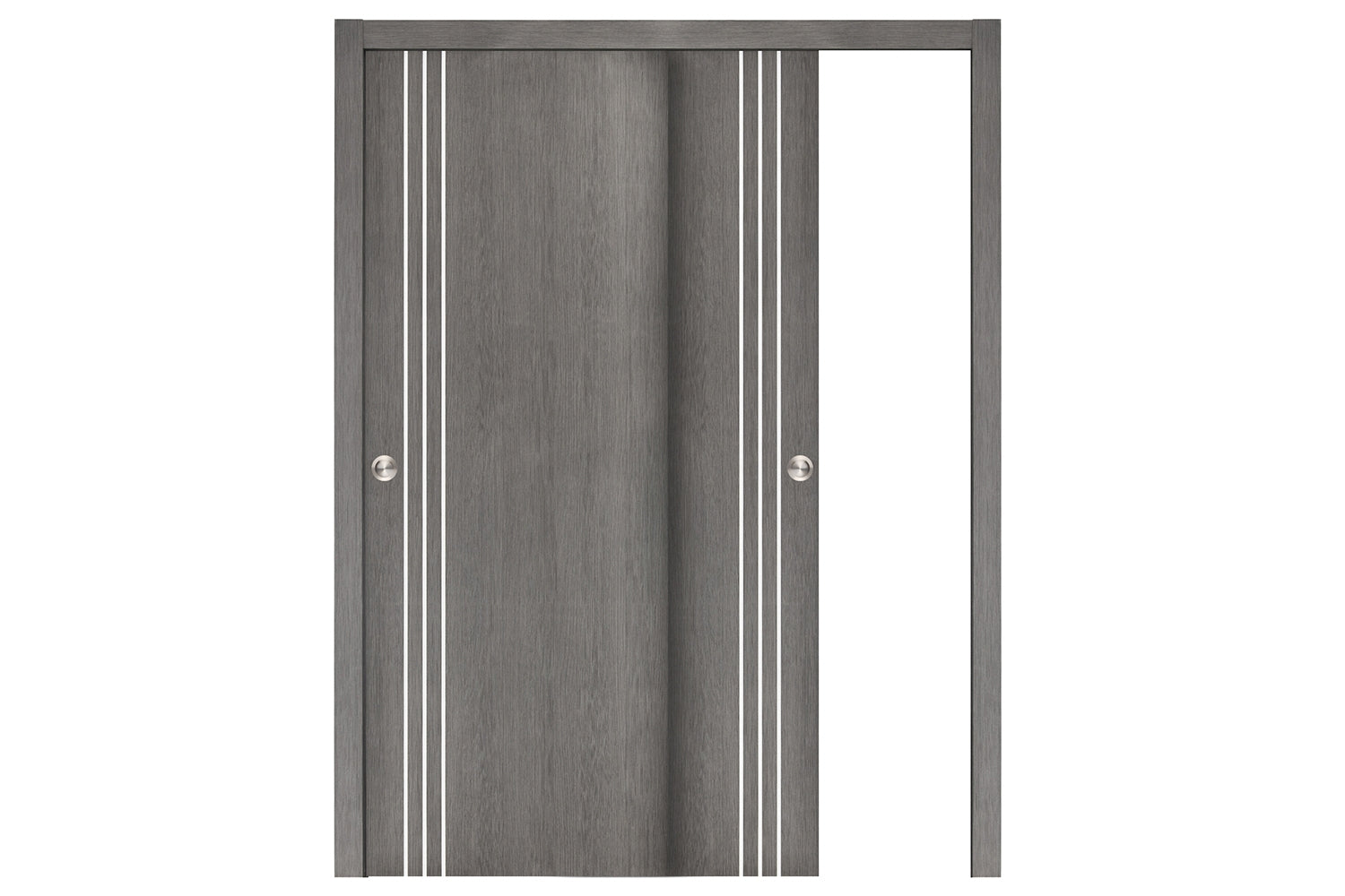 Nova Smart 004 Gray Eco Veneer Modern Interior Door - Sliding Bypass Door