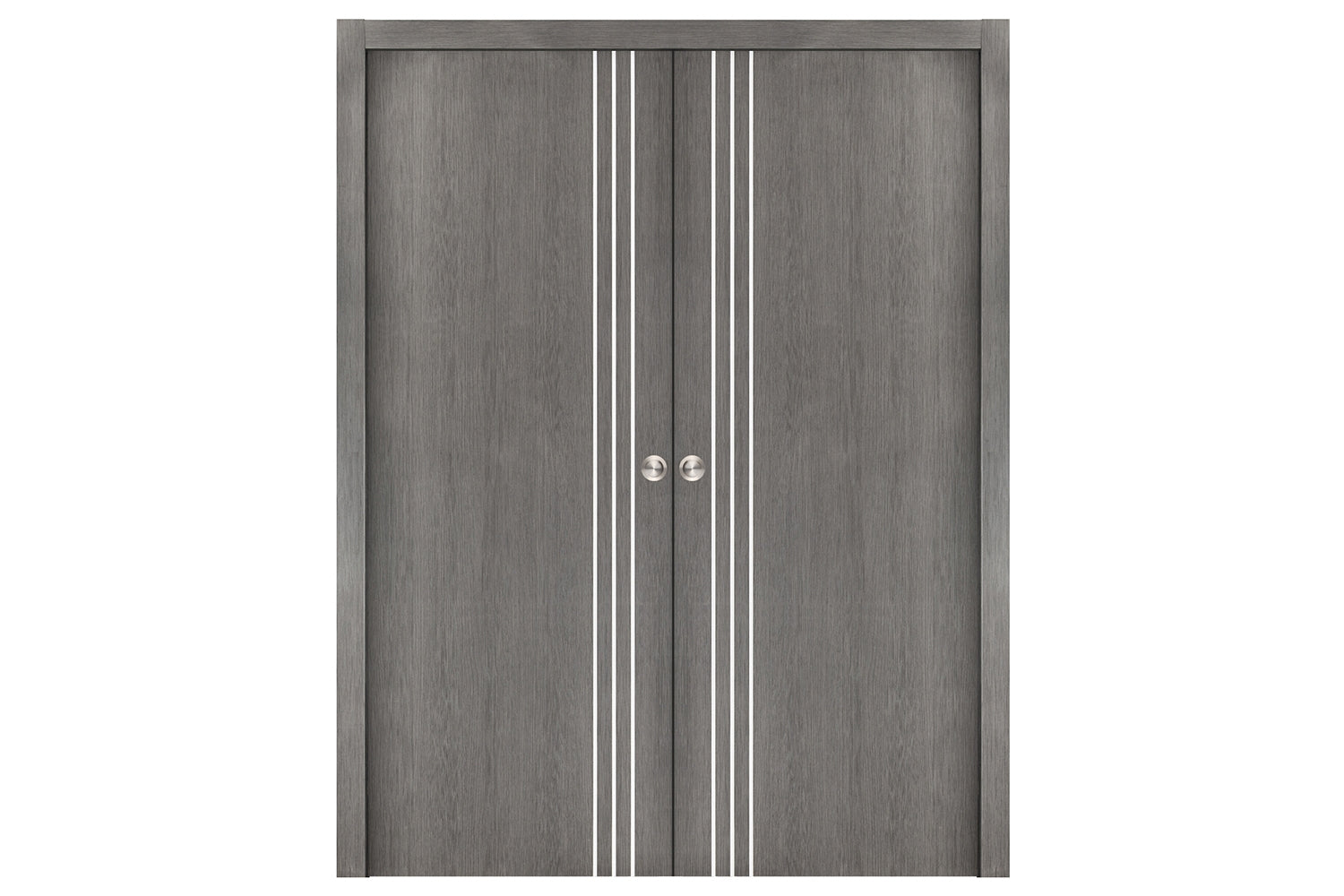 Nova Smart 004 Gray Eco Veneer Modern Interior Door - Double Pocket Door