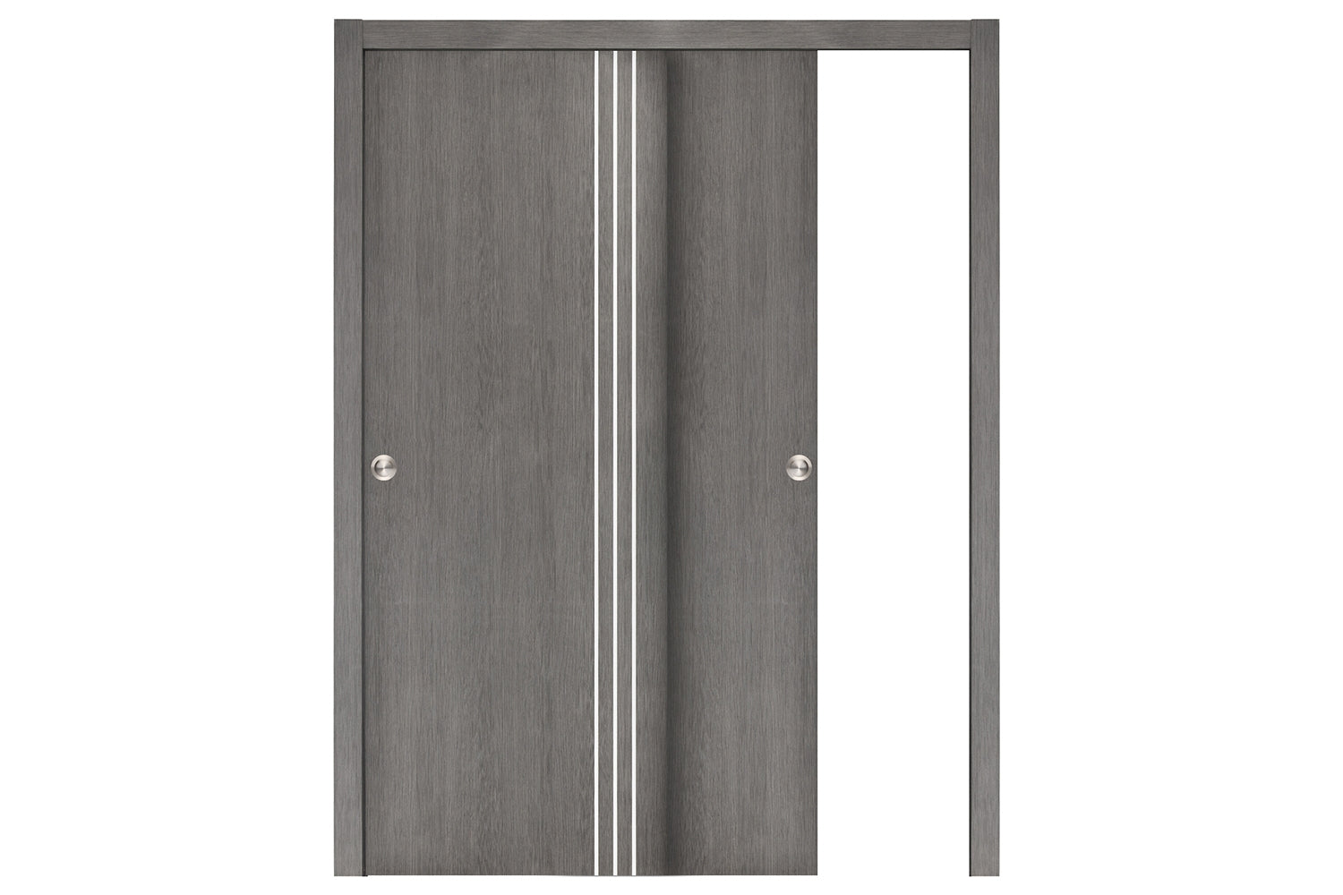 Nova Smart 005 Gray Eco Veneer Modern Interior Door - Sliding Bypass Door