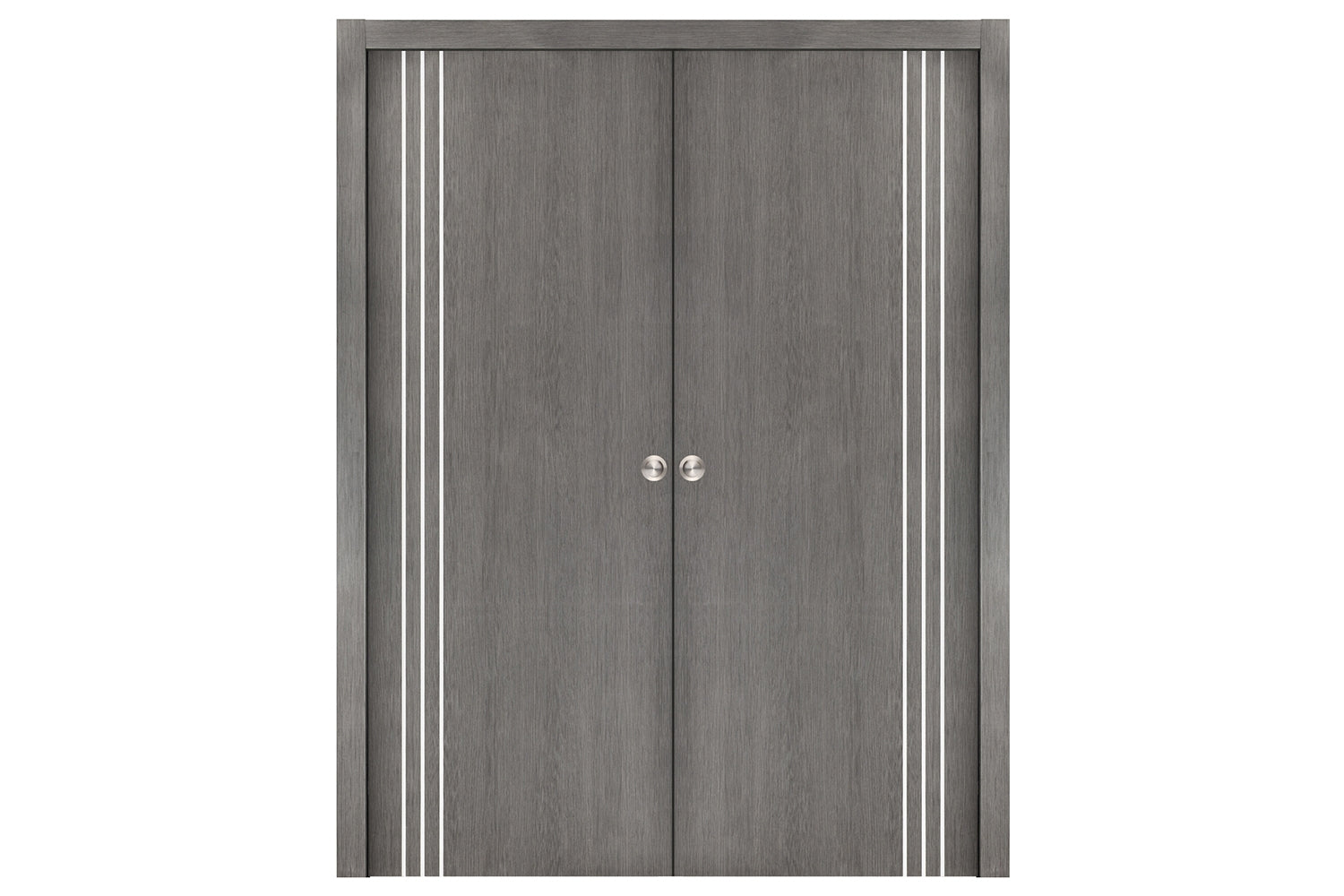 Nova Smart 005 Gray Eco Veneer Modern Interior Door - Double Pocket Door