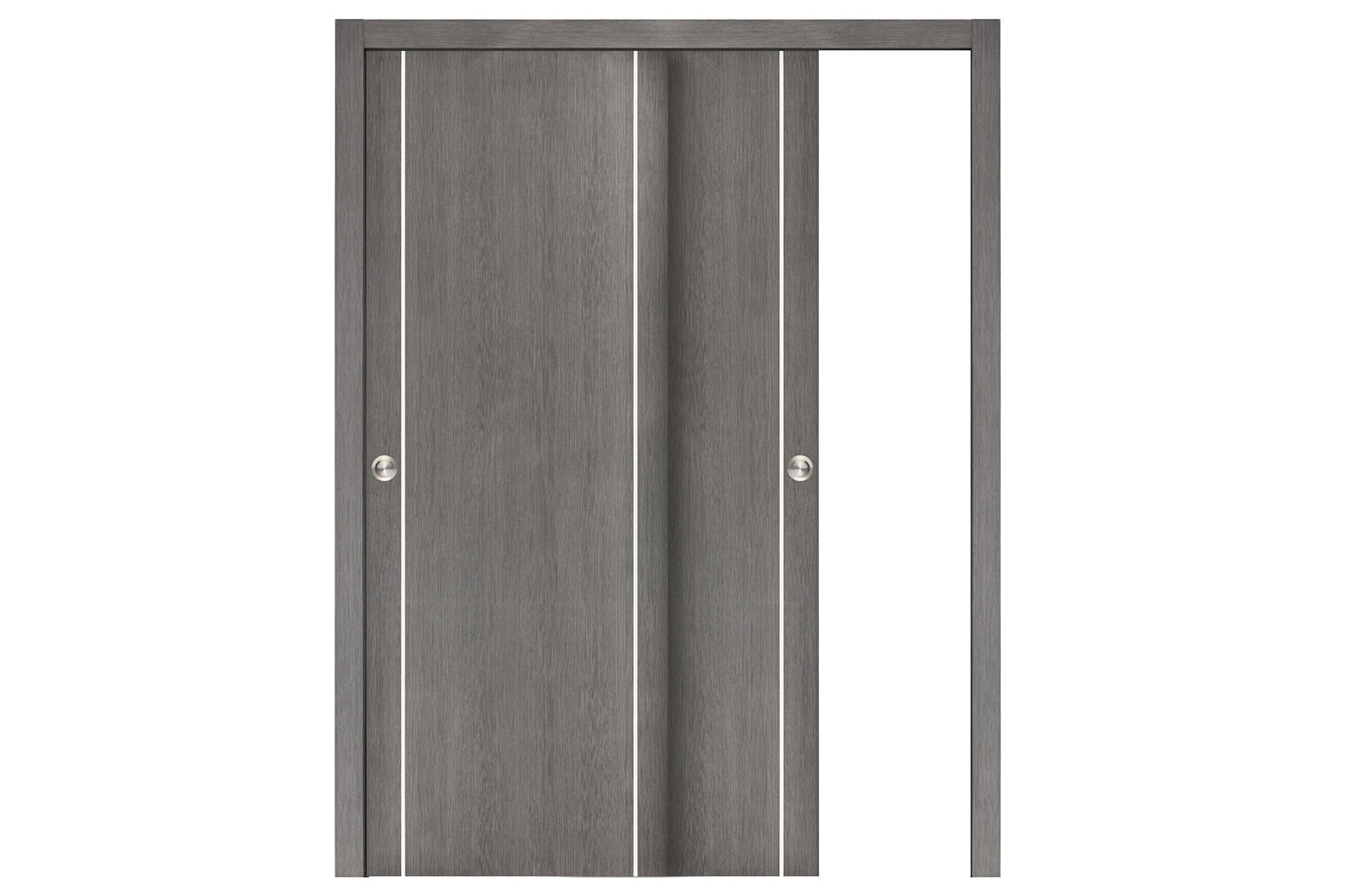 Nova Smart 008 Gray Eco Veneer Modern Interior Door - Sliding Bypass Door