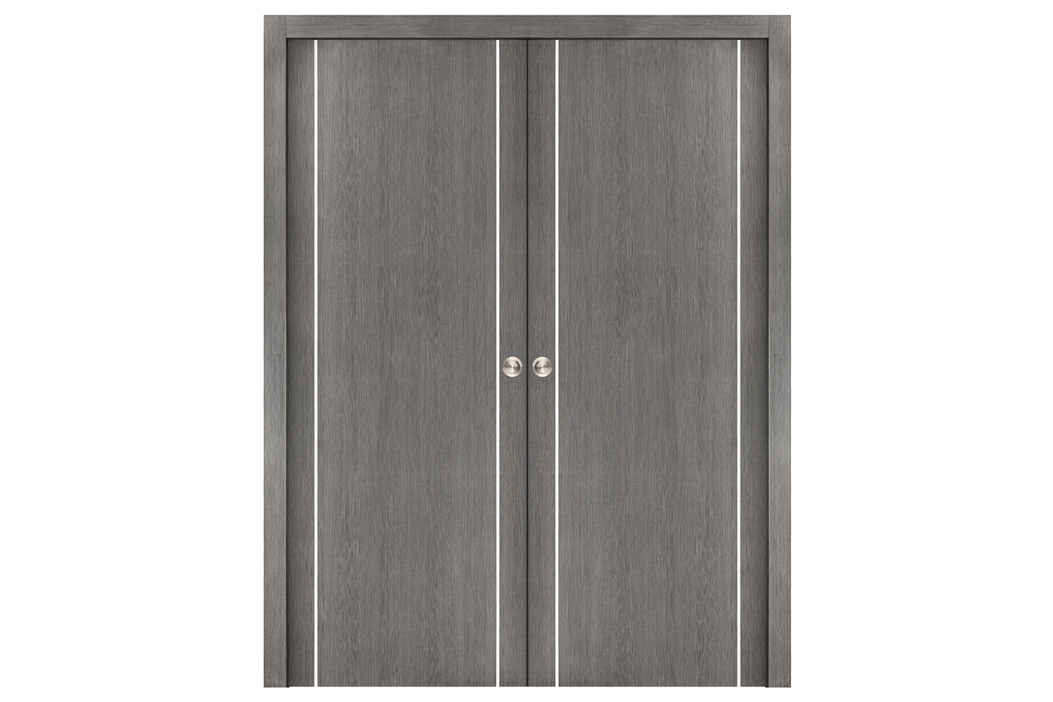Nova Smart 008 Gray Eco Veneer Modern Interior Door - Double Pocket Door