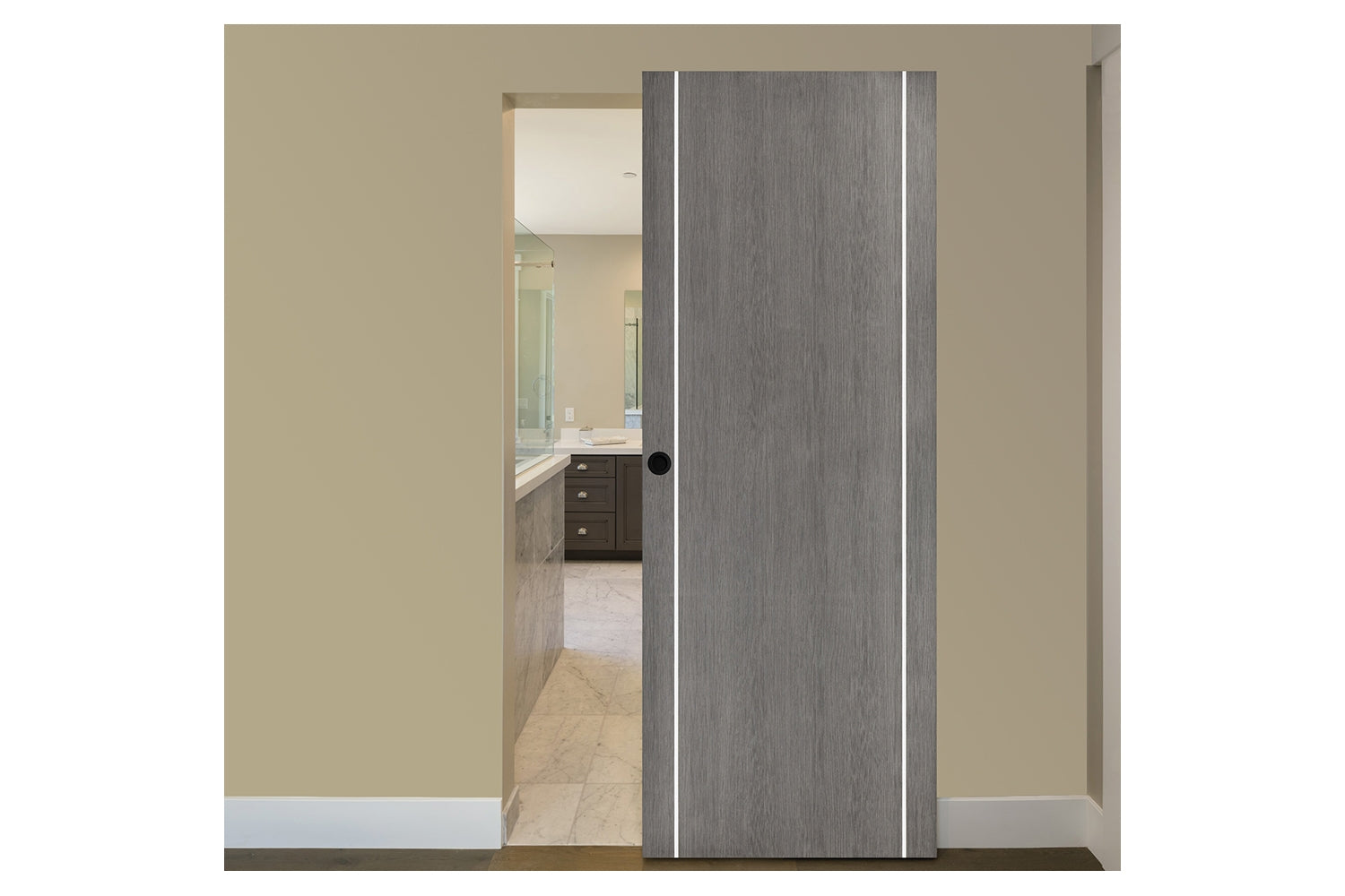 Nova Smart 008 Gray Eco Veneer Modern Interior Door - Magic Door