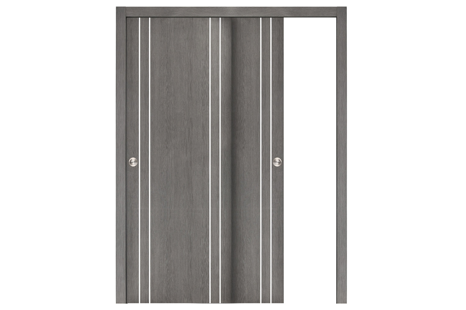Nova Smart 010 Gray Eco Veneer Modern Interior Door - Sliding Bypass Door