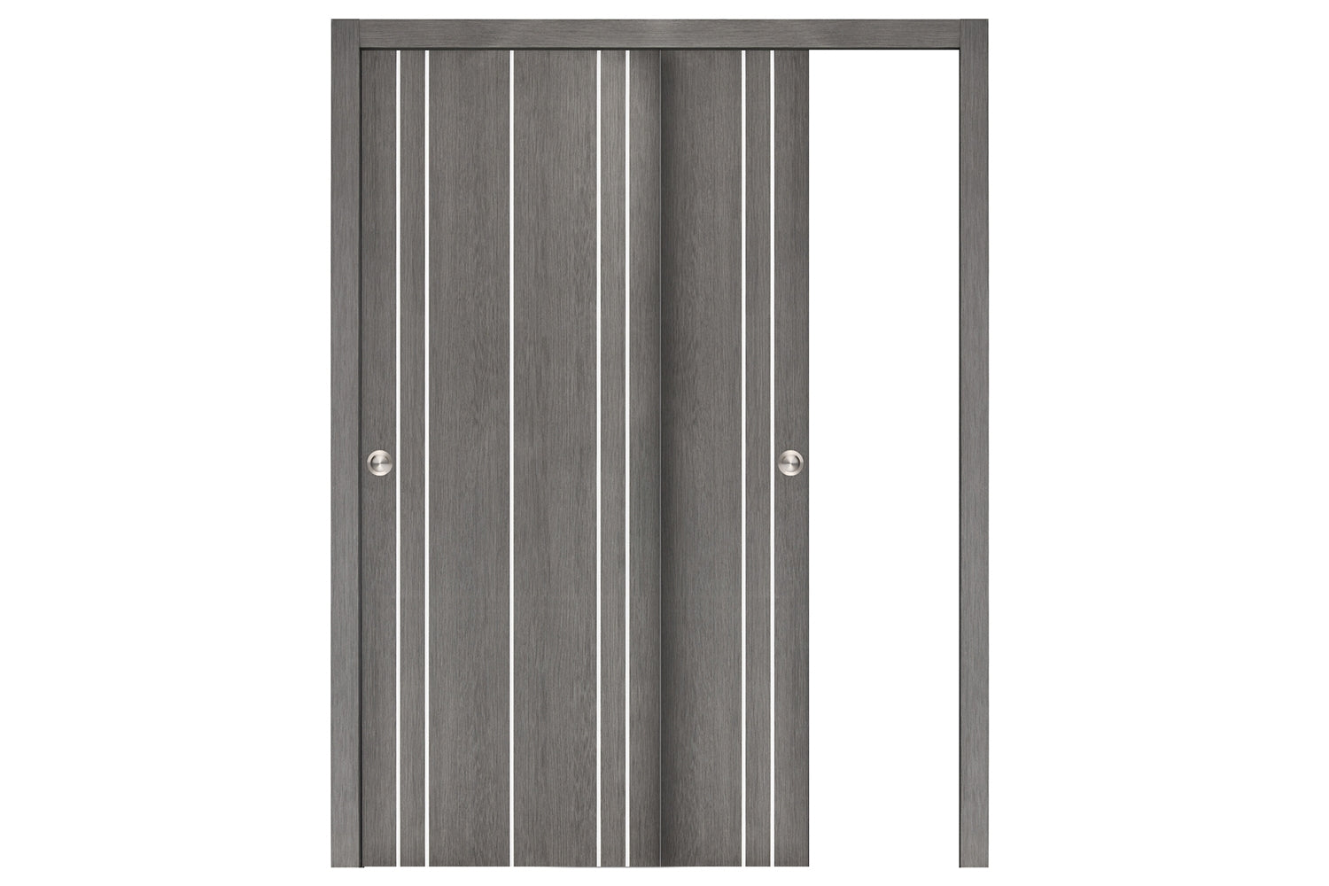 Nova Smart 011 Gray Eco Veneer Modern Interior Door - Sliding Bypass Door