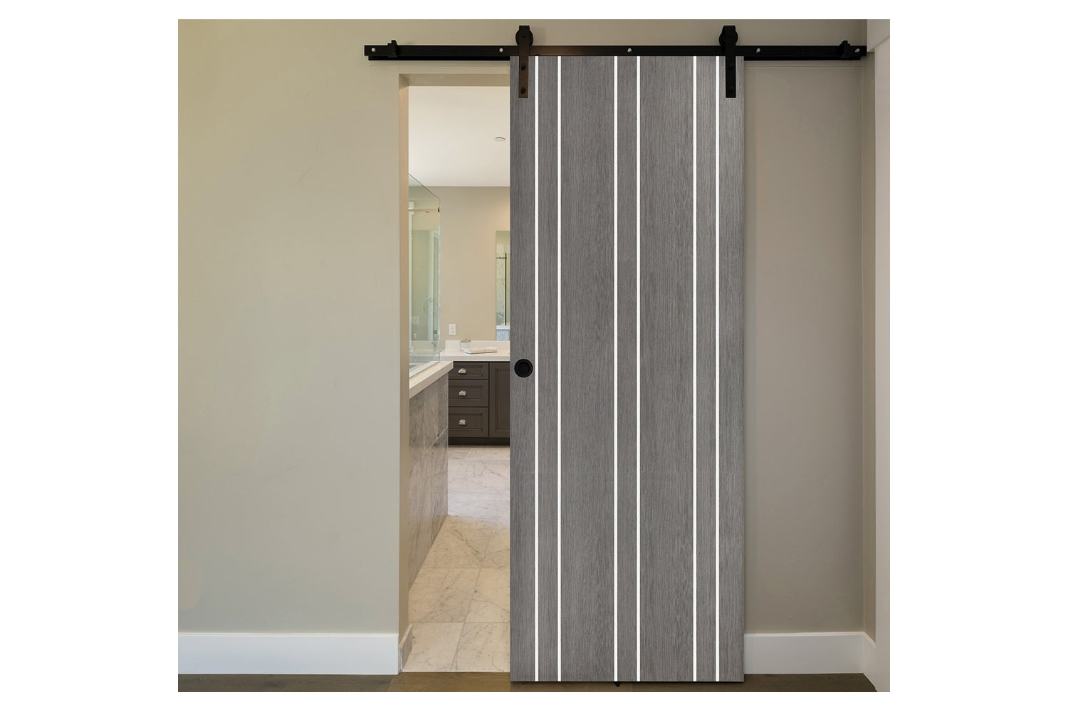 Nova Smart 012 Gray Eco Veneer Modern Interior Door - Barn Door