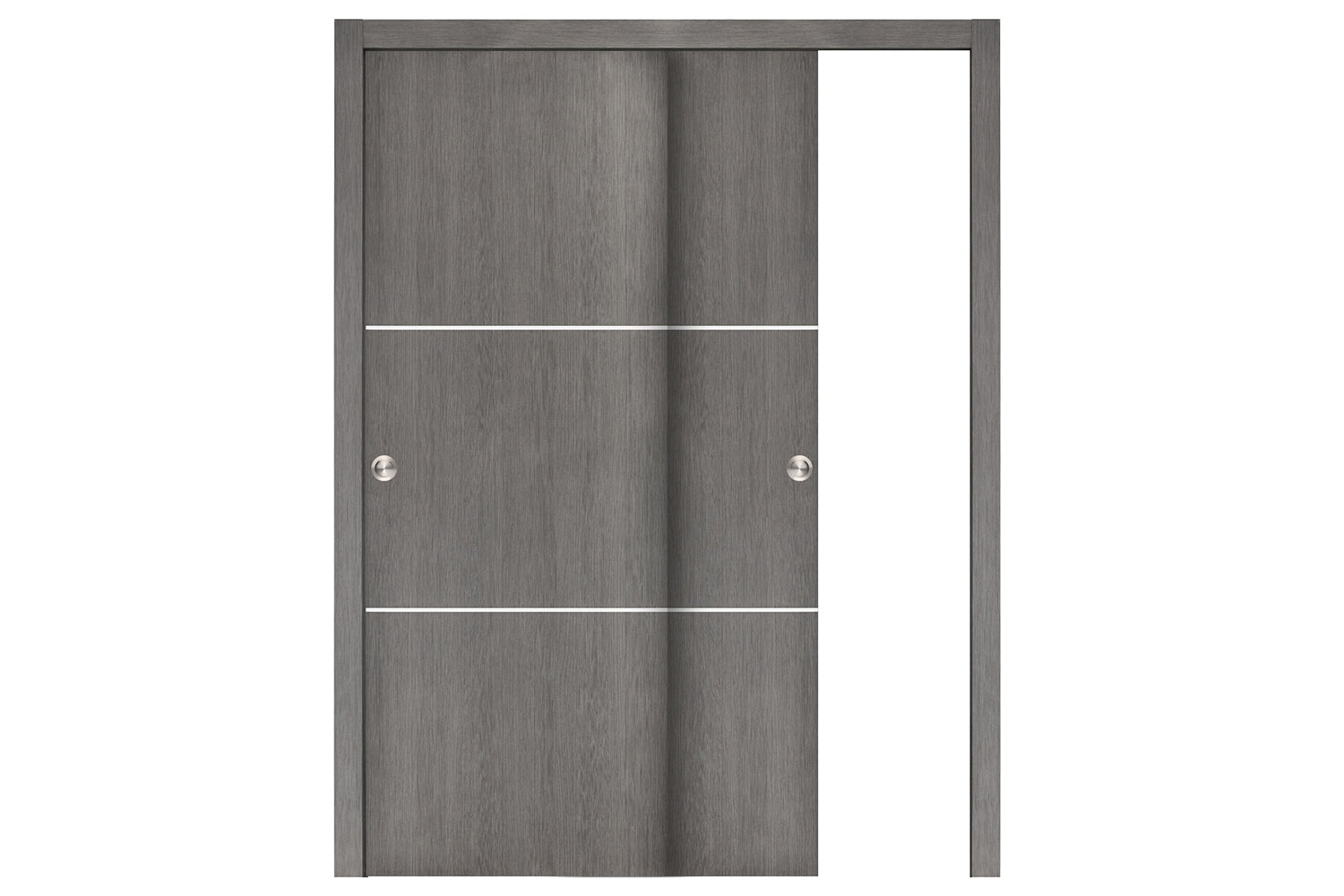 Nova Smart 013 Gray Eco Veneer Modern Interior Door - Sliding Bypass Door