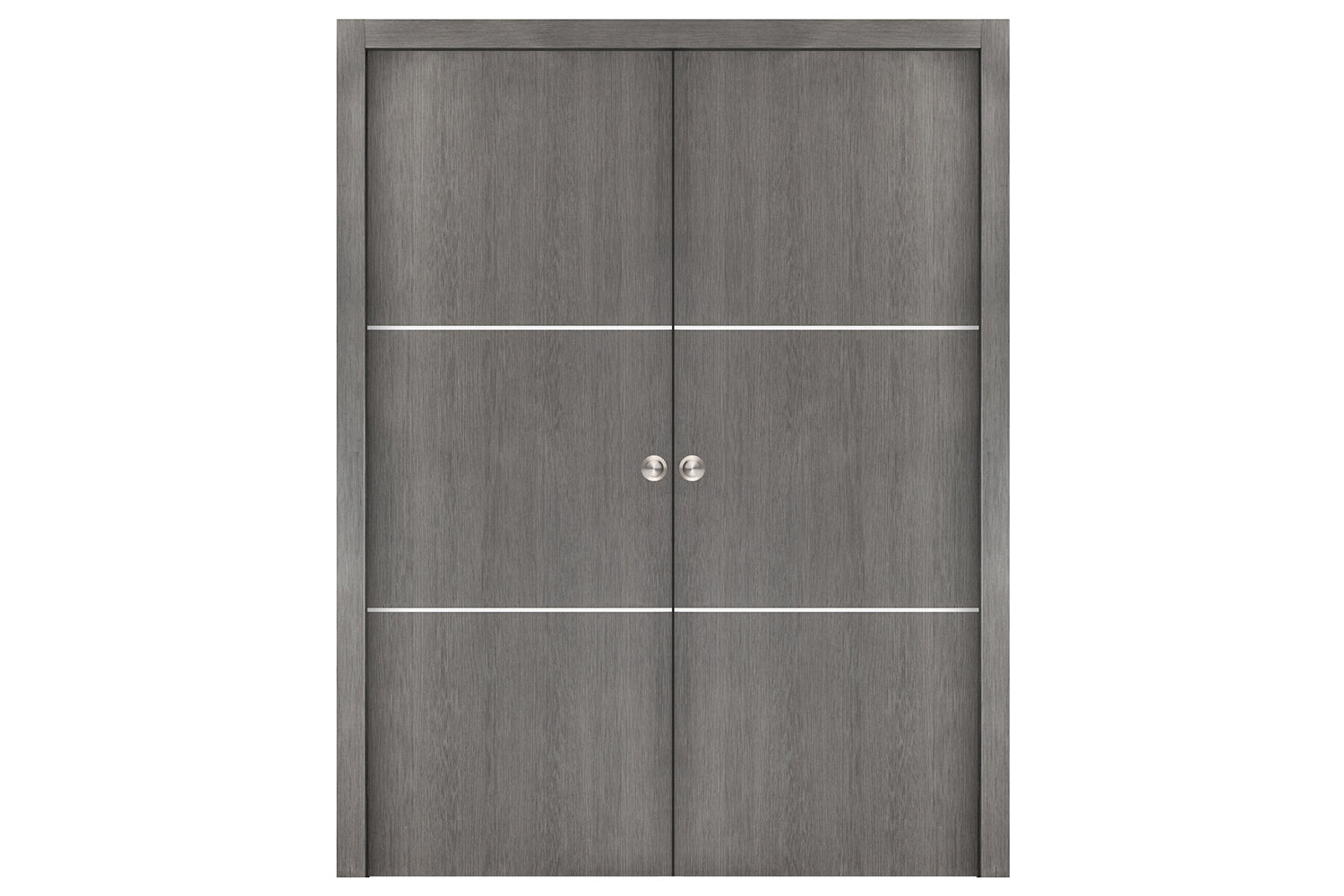 Nova Smart 013 Gray Eco Veneer Modern Interior Door - Double Pocket Door