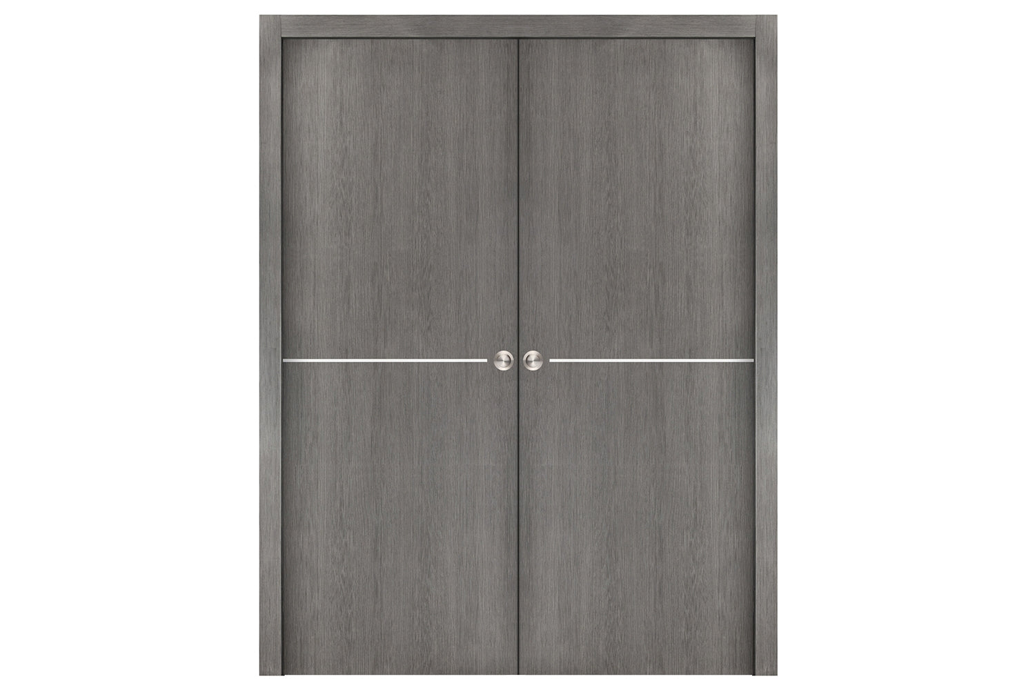 Nova Smart 014 Gray Eco Veneer Modern Interior Door - Double Pocket Door