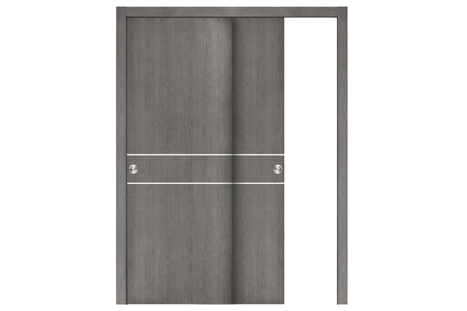 Nova Smart 015 Gray Eco Veneer Modern Interior Door - Sliding Bypass Door