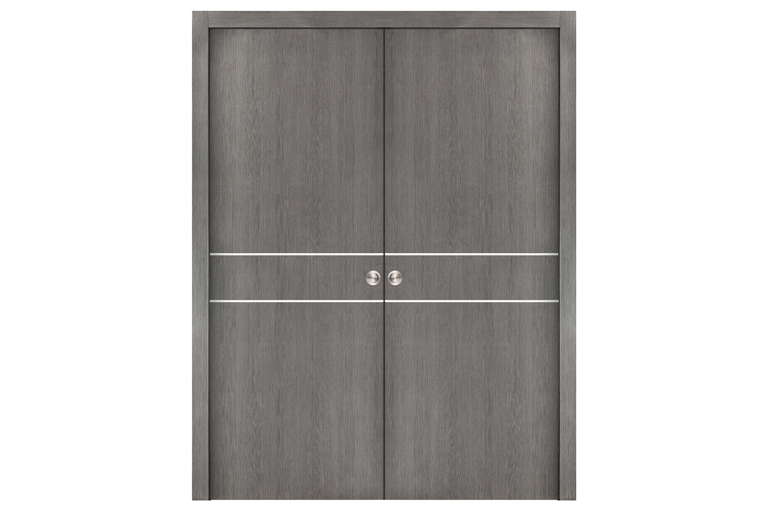 Nova Smart 015 Gray Eco Veneer Modern Interior Door - Double Pocket Door