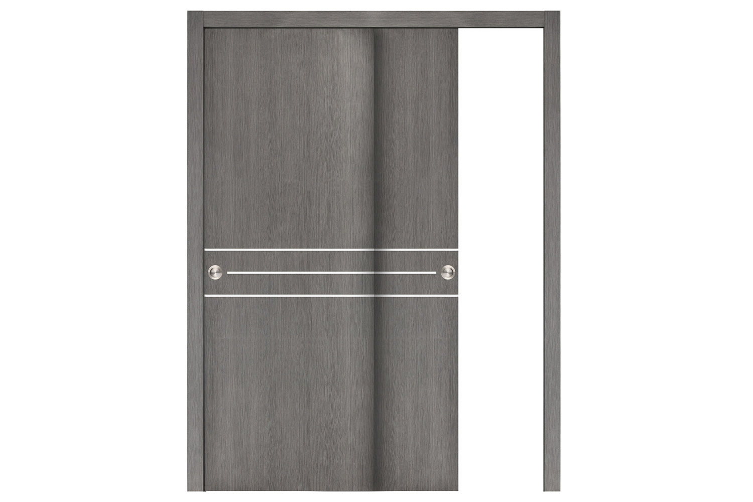 Nova Smart 016 Gray Eco Veneer Modern Interior Door - Sliding Bypass Door