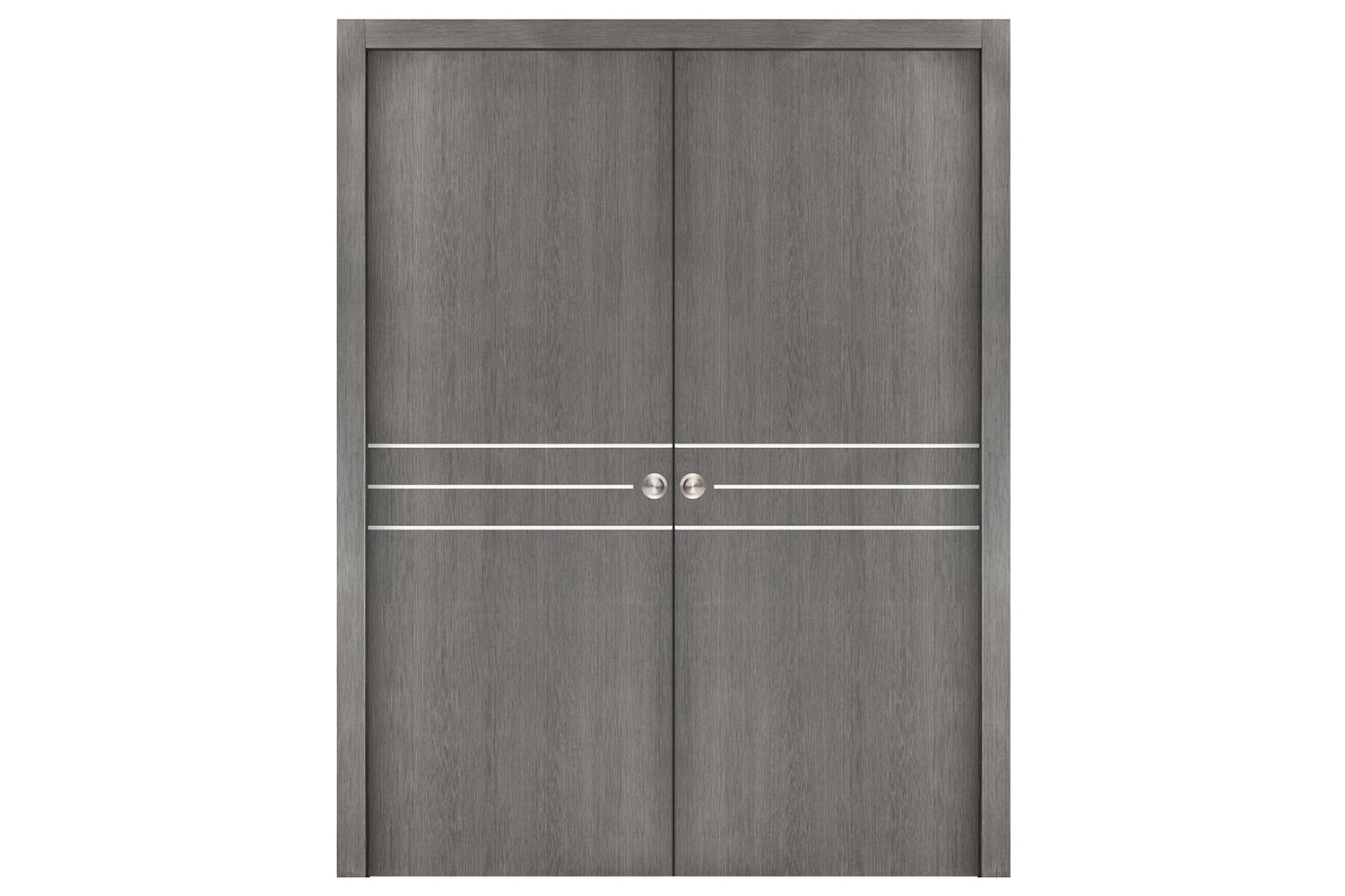 Nova Smart 016 Gray Eco Veneer Modern Interior Door - Double Pocket Door