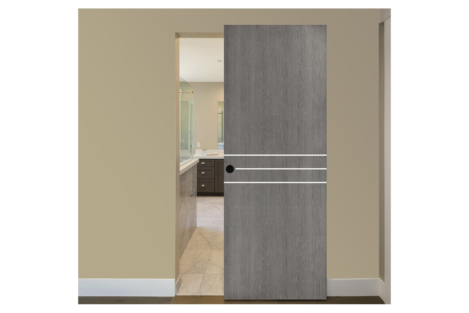 Nova Smart 016 Gray Eco Veneer Modern Interior Door - Magic Door