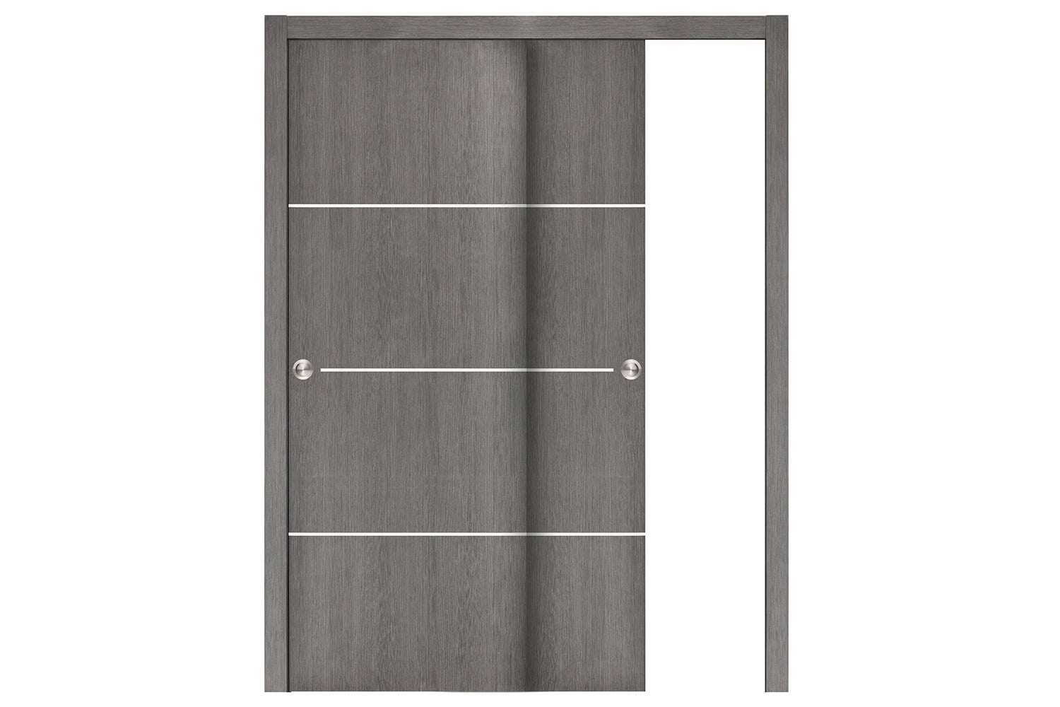 Nova Smart 017 Gray Eco Veneer Modern Interior Door - Sliding Bypass Door