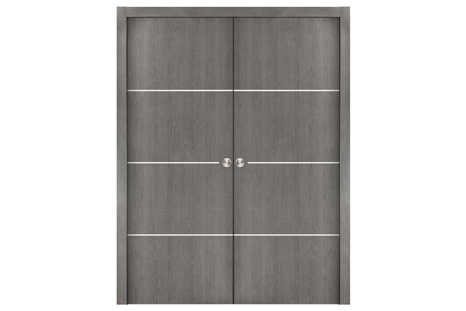 Nova Smart 017 Gray Eco Veneer Modern Interior Door - Double Pocket Door