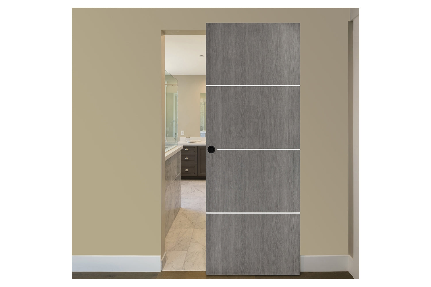 Nova Smart 017 Gray Eco Veneer Modern Interior Door - Magic Door