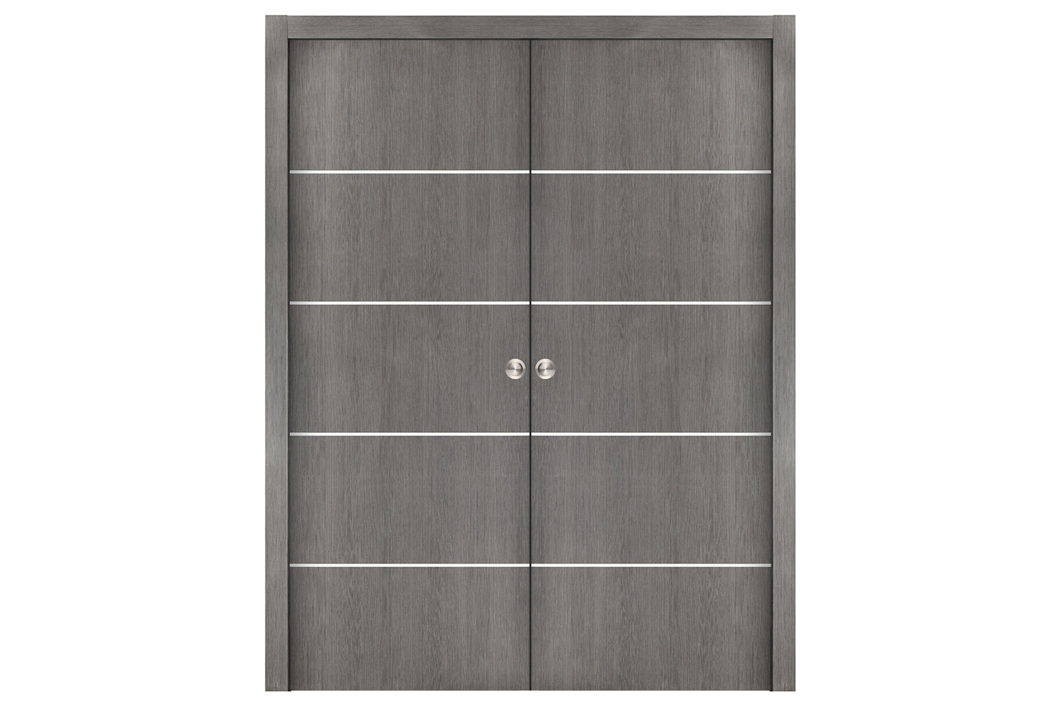Nova Smart 018 Gray Eco Veneer Modern Interior Door - Double Pocket Door