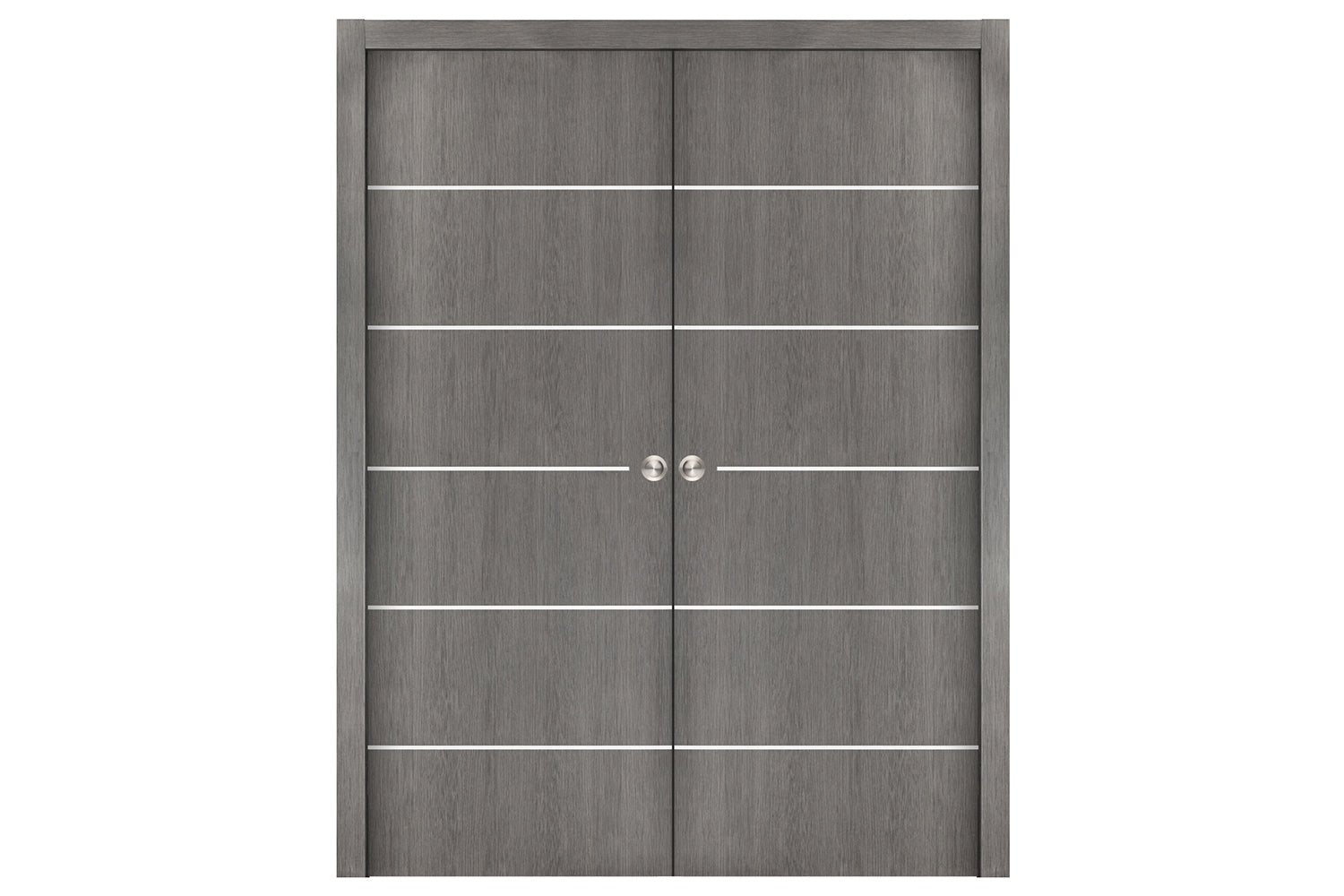 Nova Smart 019 Gray Eco Veneer Modern Interior Door - Double Pocket Door