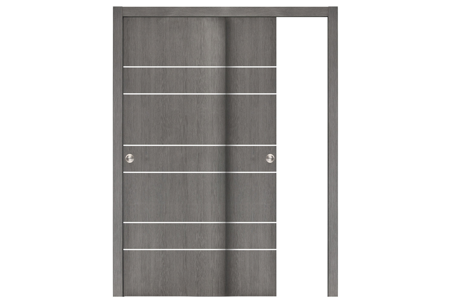 Nova Smart 020 Gray Eco Veneer Modern Interior Door - Sliding Bypass Door