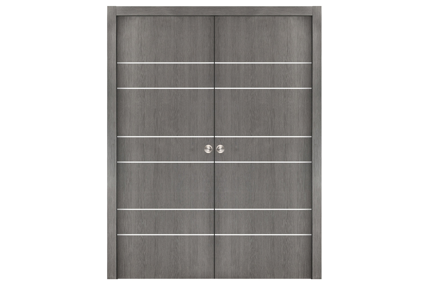 Nova Smart 020 Gray Eco Veneer Modern Interior Door - Double Pocket Door