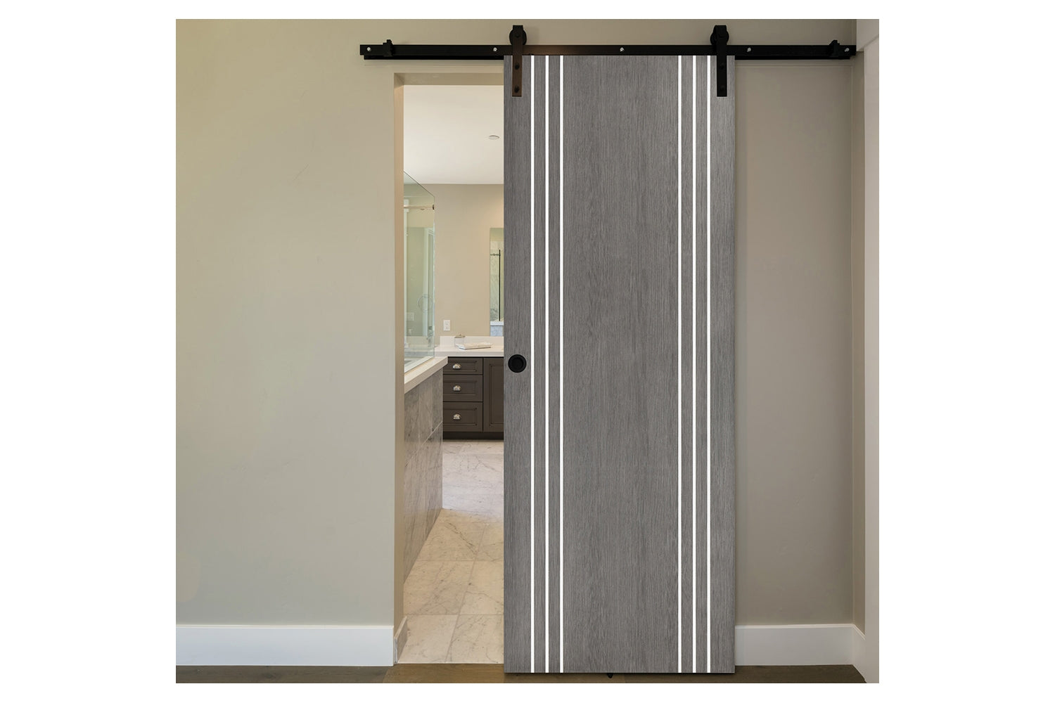 Nova Smart 022 Gray Eco Veneer Modern Interior Door - Barn Door