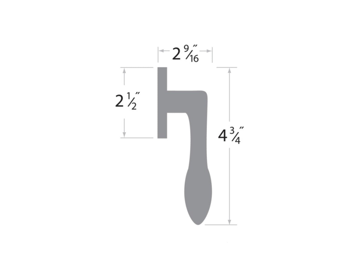 Sure-Loc Snowbird Interior Door Lever - Dimensions