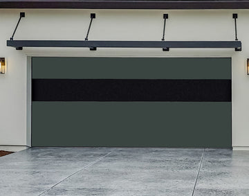 CHI Contemporary Sterling Insulated Modern Garage Doors with 2 row glass in Charcoal