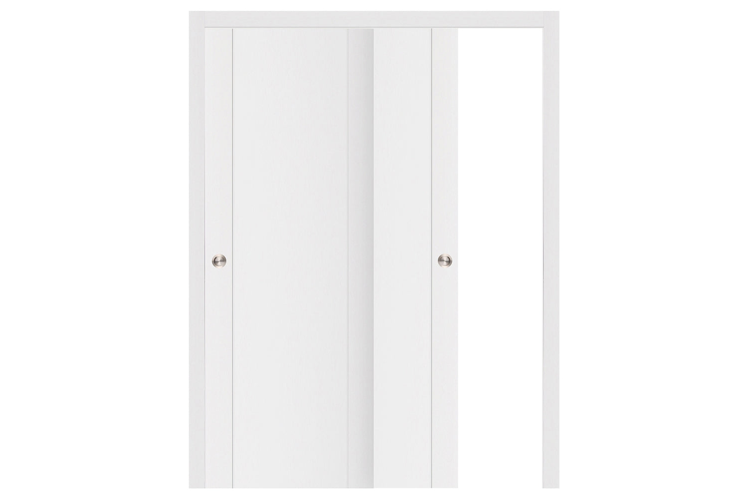 Nova Stile 001 Soft White Laminated Modern Interior Door - Sliding Bypass Door
