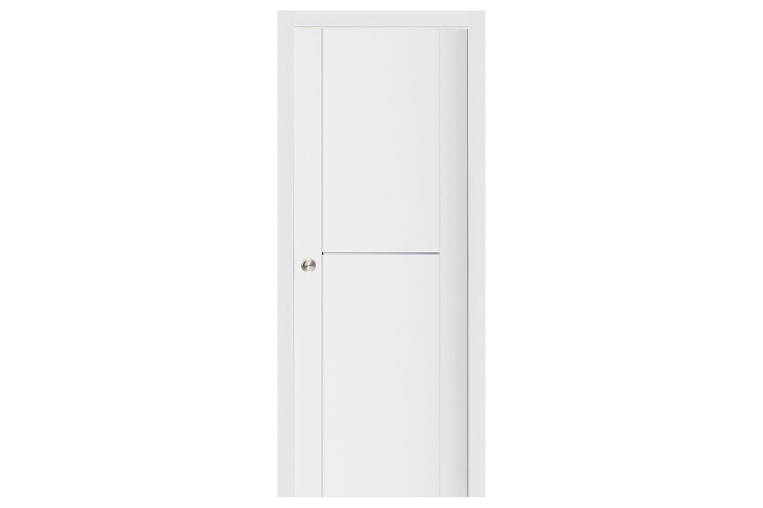 Nova Stile 002 Soft White Laminated Modern Interior Door - Single Pocket Door