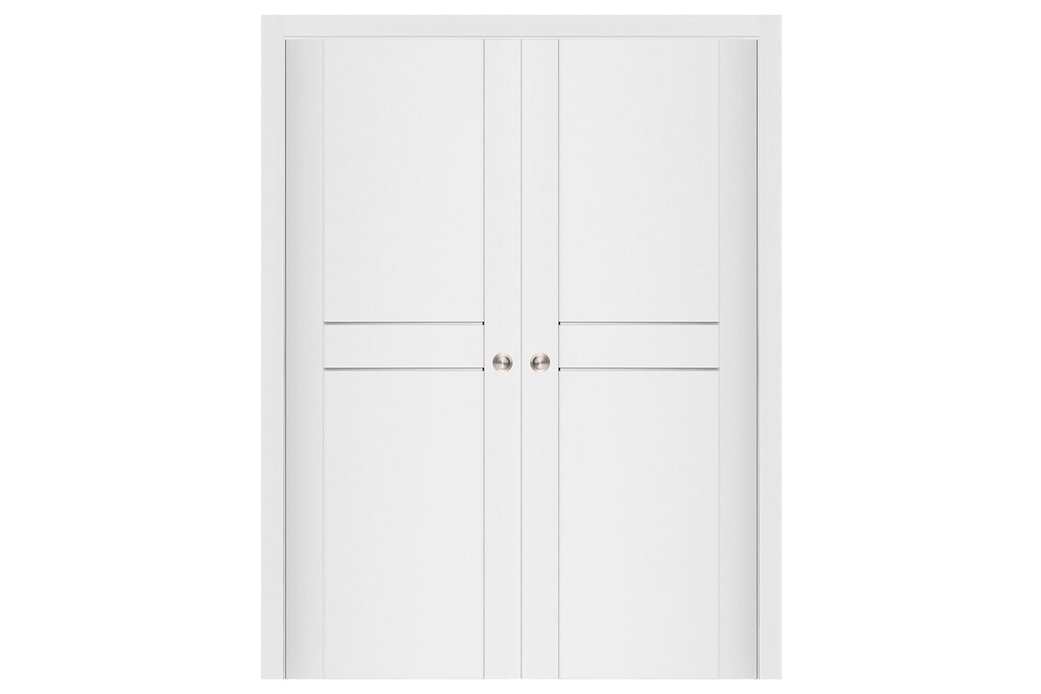 Nova Stile 003 Soft White Laminated Modern Interior Door - Double Pocket Door