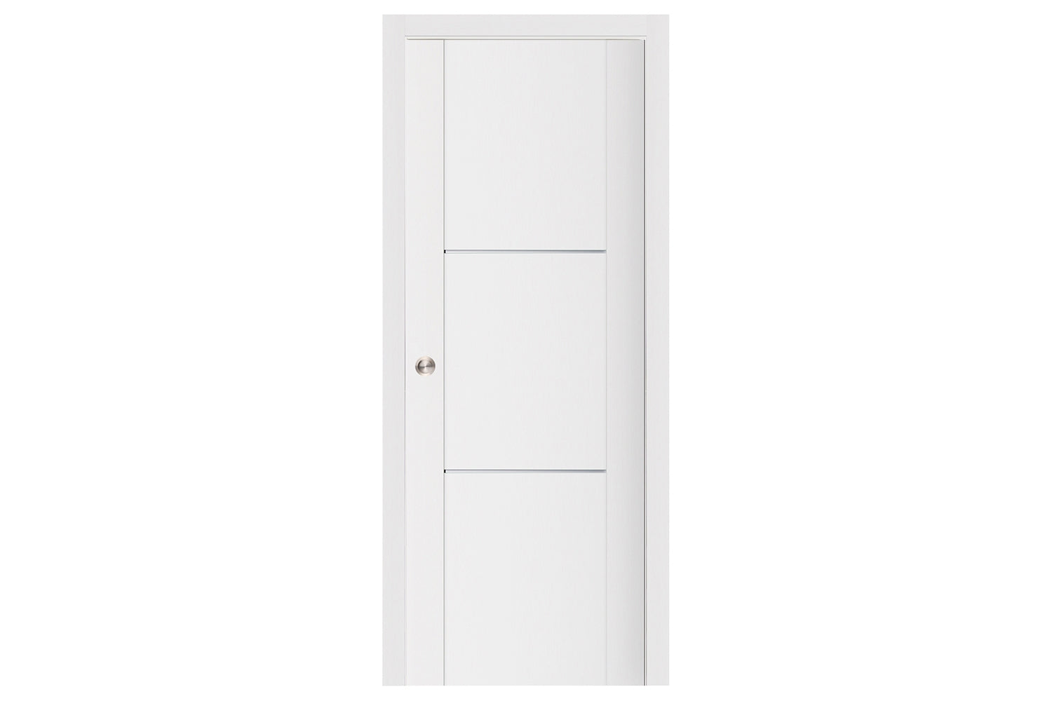 Nova Stile 004 Soft White Laminated Modern Interior Door - Single Pocket Door