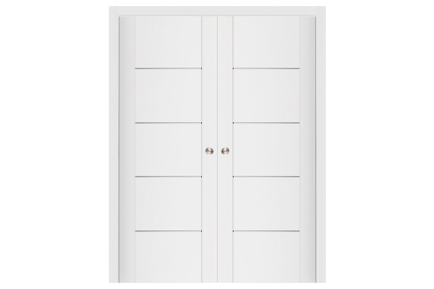 Nova Stile 007 Soft White Laminated Modern Interior Door - Double Pocket Door