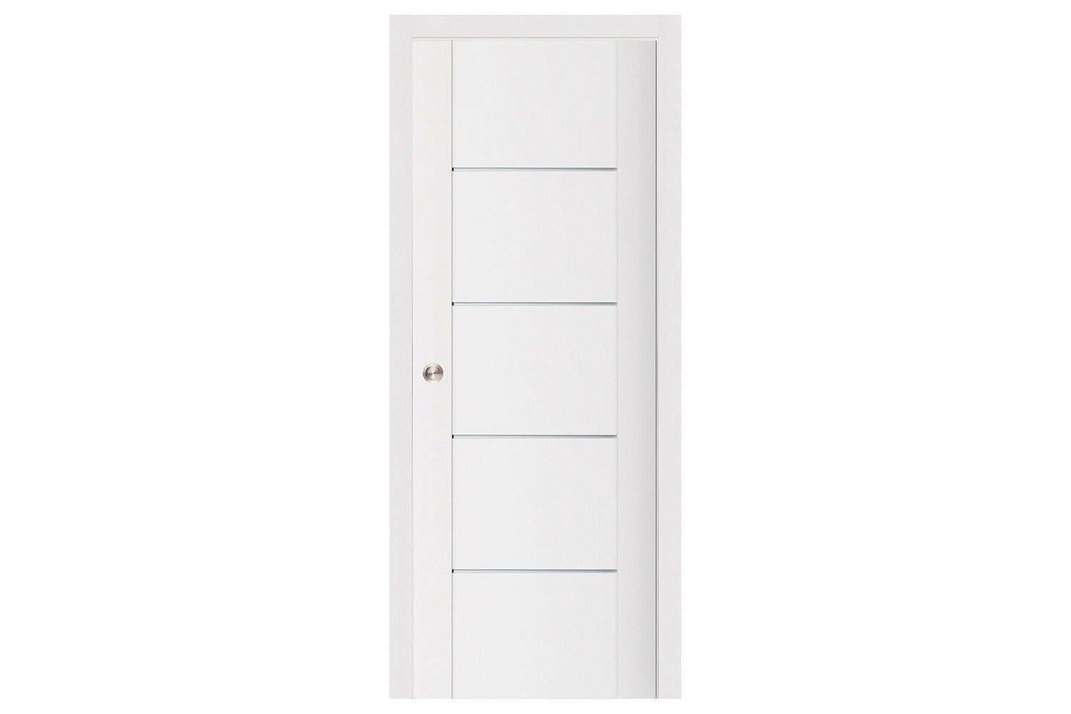 Nova Stile 007 Soft White Laminated Modern Interior Door - Single Pocket Door