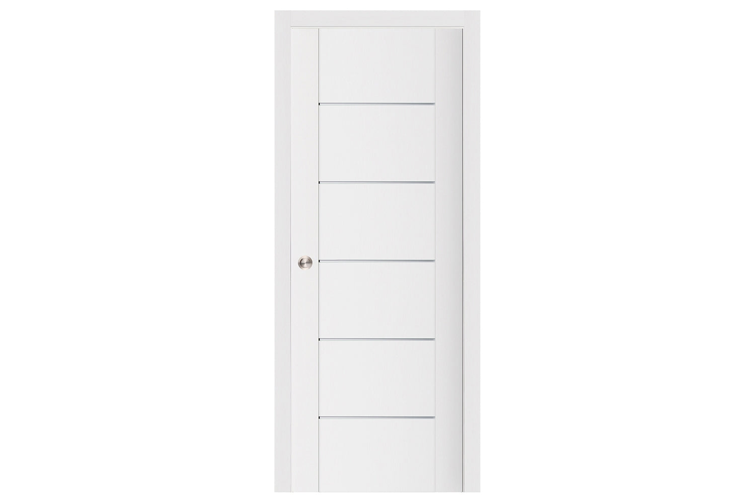 Nova Stile 008 Soft White Laminated Modern Interior Door - Single Pocket Door