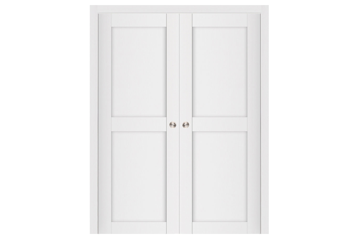Nova Stile 009 Soft White Laminated Modern Interior Door - Double Pocket