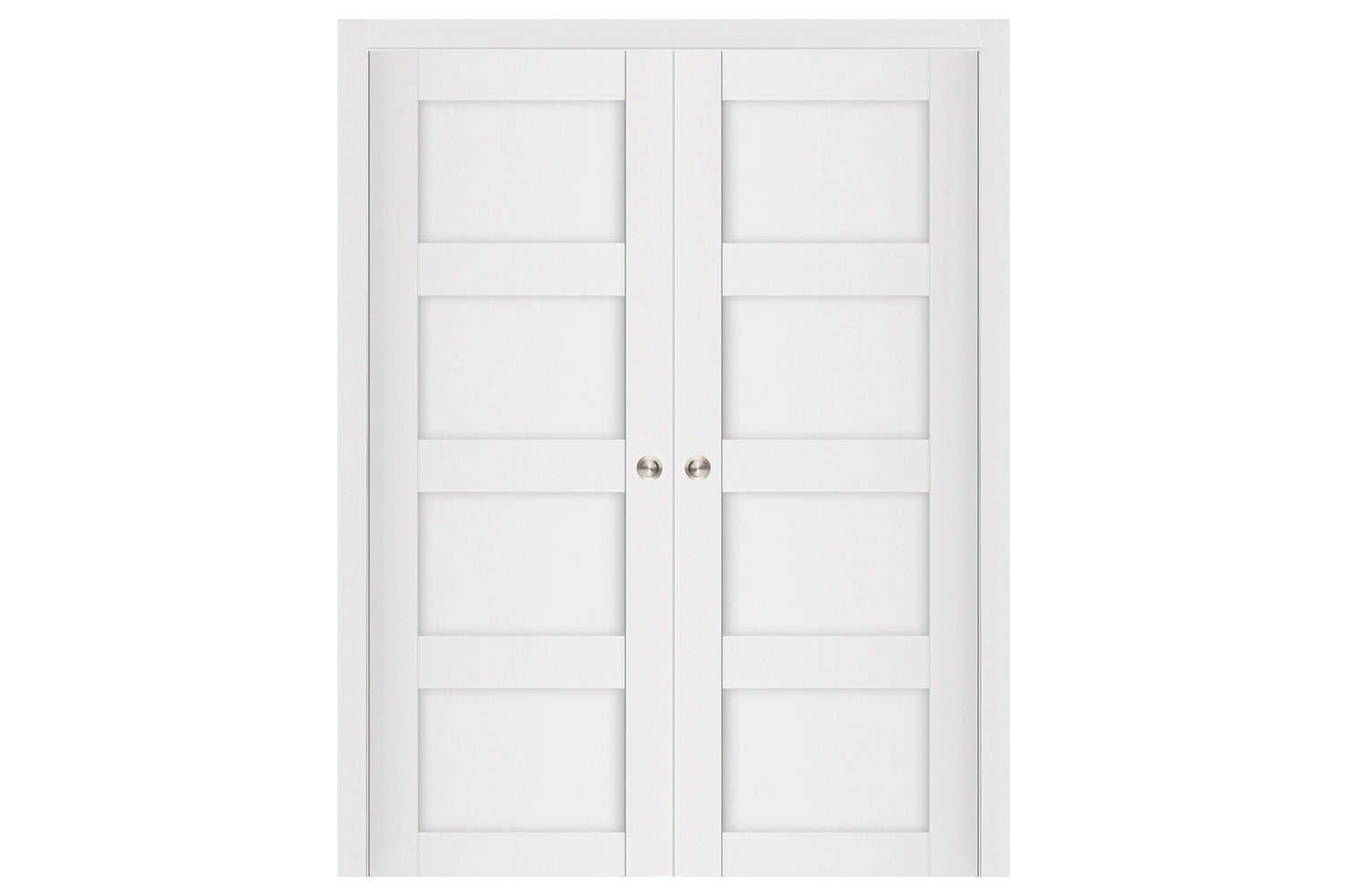 Nova Stile 010 Soft White Laminated Modern Interior Door - Double Pocket